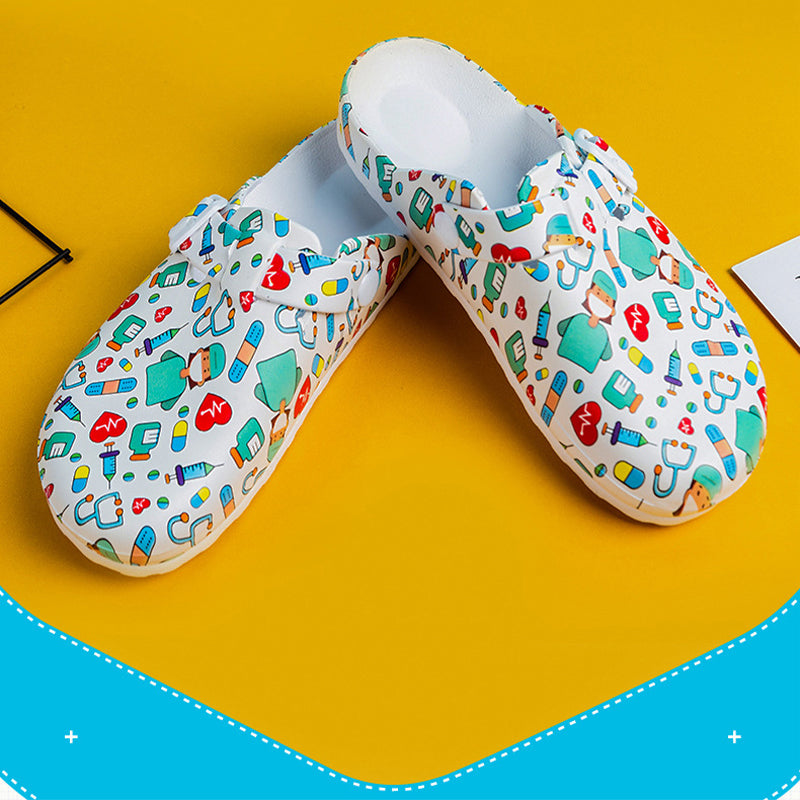 Cartoon Medical Clogs - Slip Resistant Doctor/Nurse Shoes