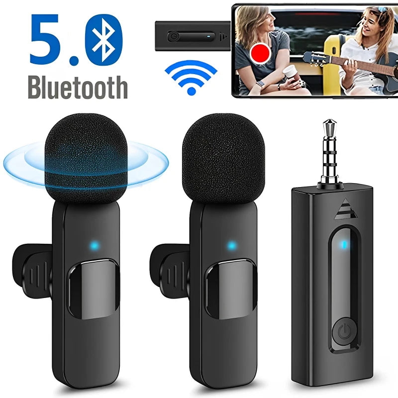 Wireless Lavalier Mic Bluetooth 5.0 for Camera & Smartphone