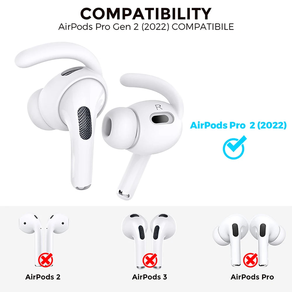 AirPods Pro 2 Ear Hooks: Anti-Slip Silicone Covers