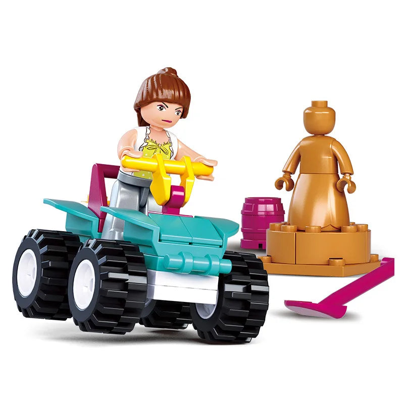 SLUBAN Girl Food Truck Building Blocks Toy Set