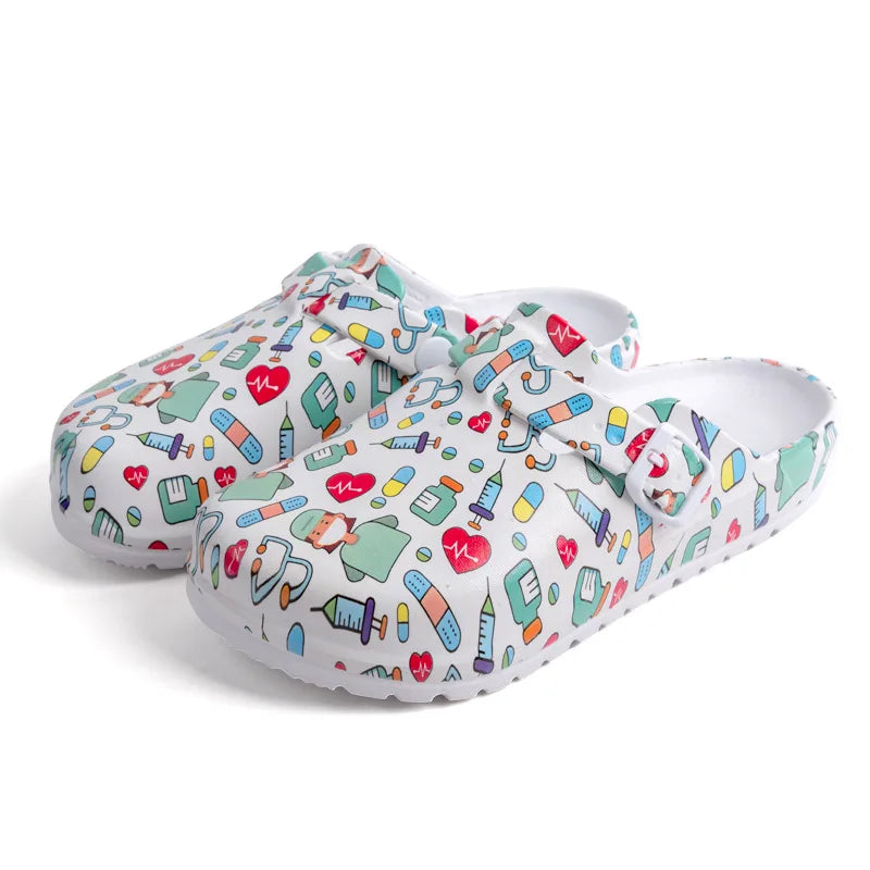 Cartoon Medical Clogs - Slip Resistant Doctor/Nurse Shoes