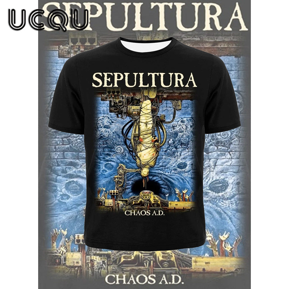 Chaos A.D. Sepultura T-Shirt - Retro Hip-Hop Rock Style