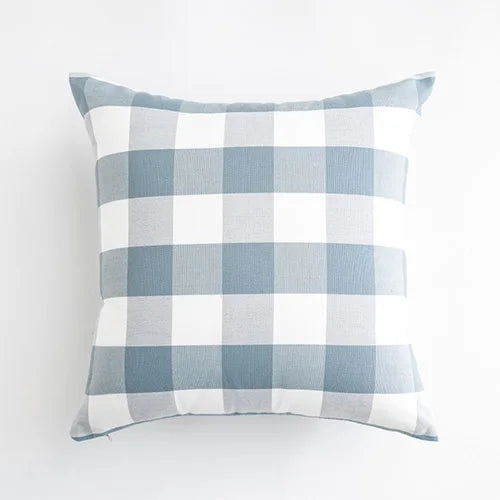 Light Blue Plaid Pillow Covers - Decorative Sofa Cushion 30x50cm