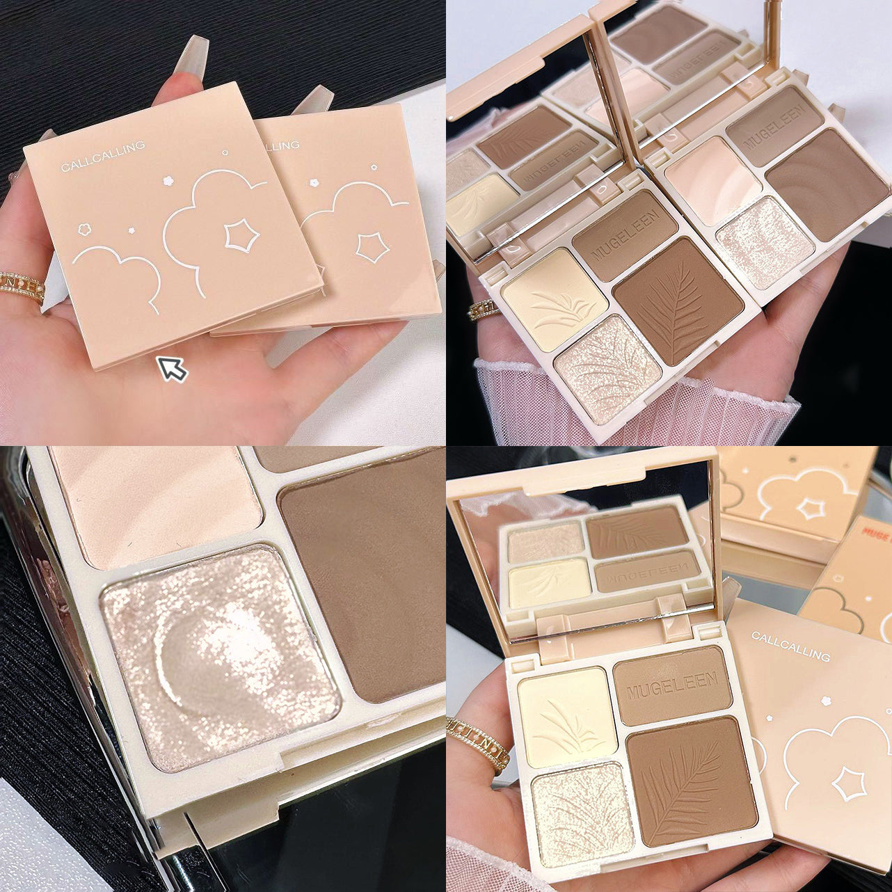 Matte Highlighter & Bronzer Palette - 4 Colors, Long-Lasting