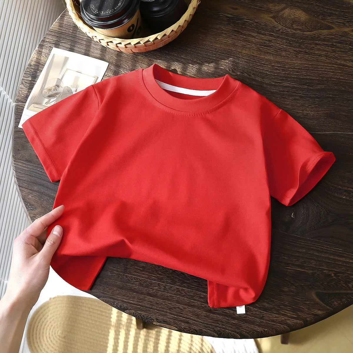 Kids' Cotton T-Shirt: White, Red, Black - Summer Essential