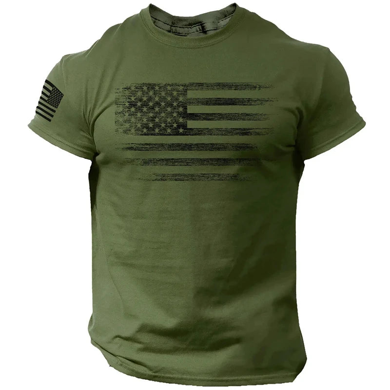 USA Flag 3D Print Gym T-Shirt - Men's Casual Sportswear