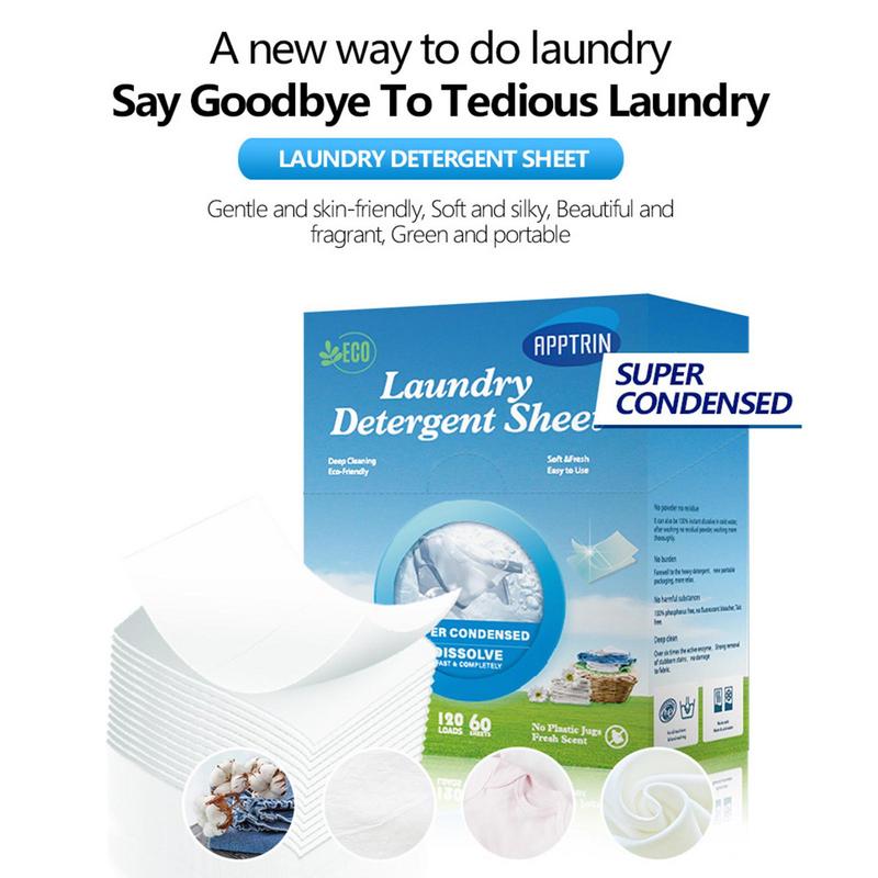 Detergent Sheets 60pcs: Eco-Friendly Laundry Strips