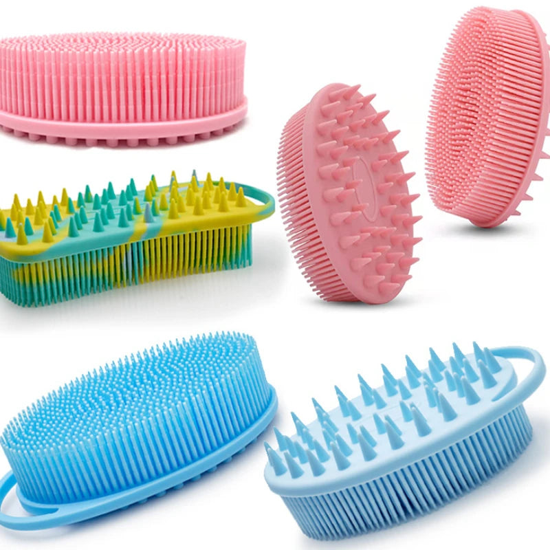 Exfoliating Silicone Body Brush - 2-in-1 Bath & Scalp Massager