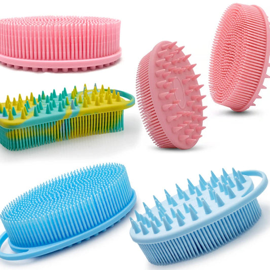 Exfoliating Silicone Body Brush - 2-in-1 Bath & Scalp Massager