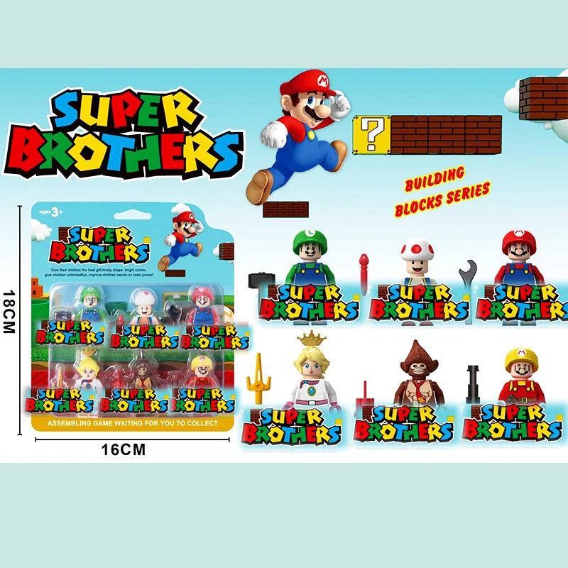 Cartoon Mario Building Blocks - Sonic Toy Bricks for Kids