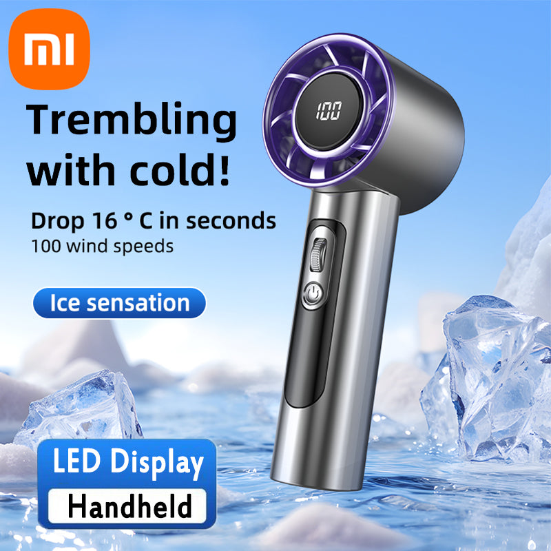 Xiaomi Portable Fan: 100 Speeds, USB Rechargeable, Mini Turbo