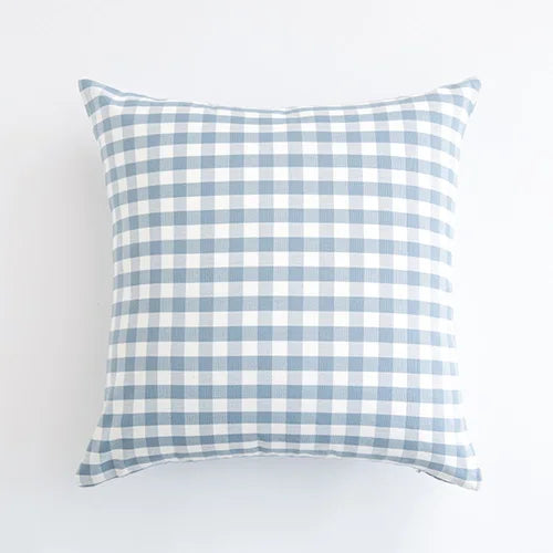 Light Blue Plaid Pillow Covers - Decorative Sofa Cushion 30x50cm