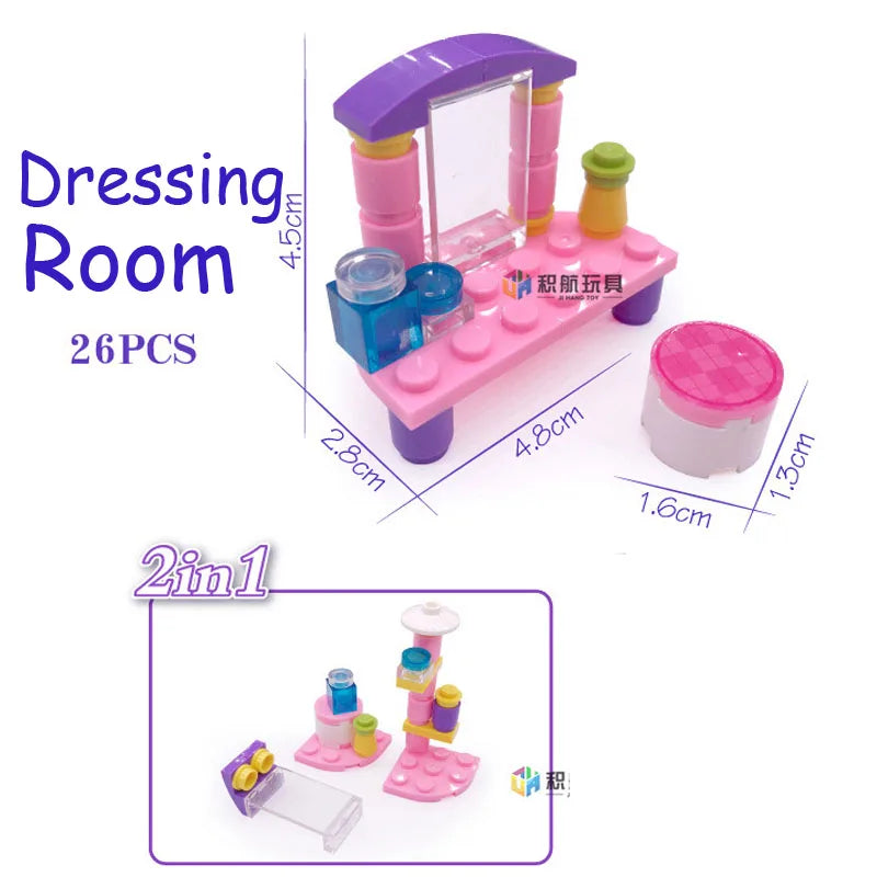 SLUBAN Girl Food Truck Building Blocks Toy Set