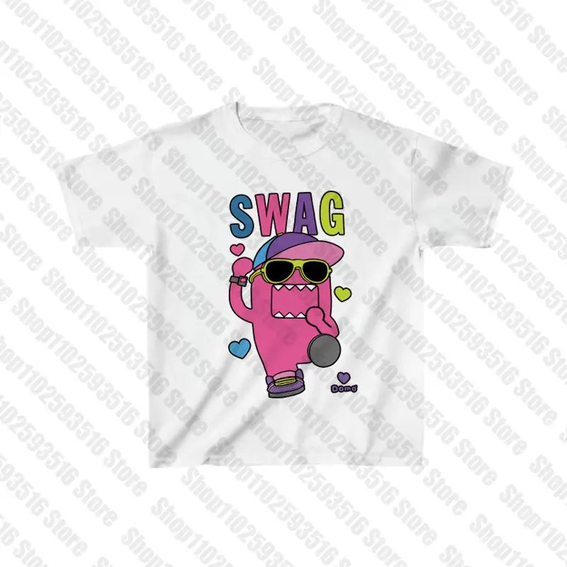 Goth Y2K Crop Tops: Punk Anime Print Grunge T-Shirts