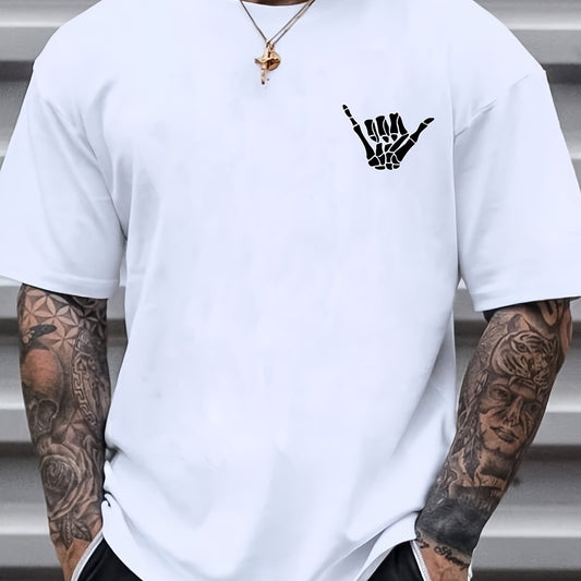 Mens Rock & Roll Graphic Tee - Casual Crew Neck T-Shirt