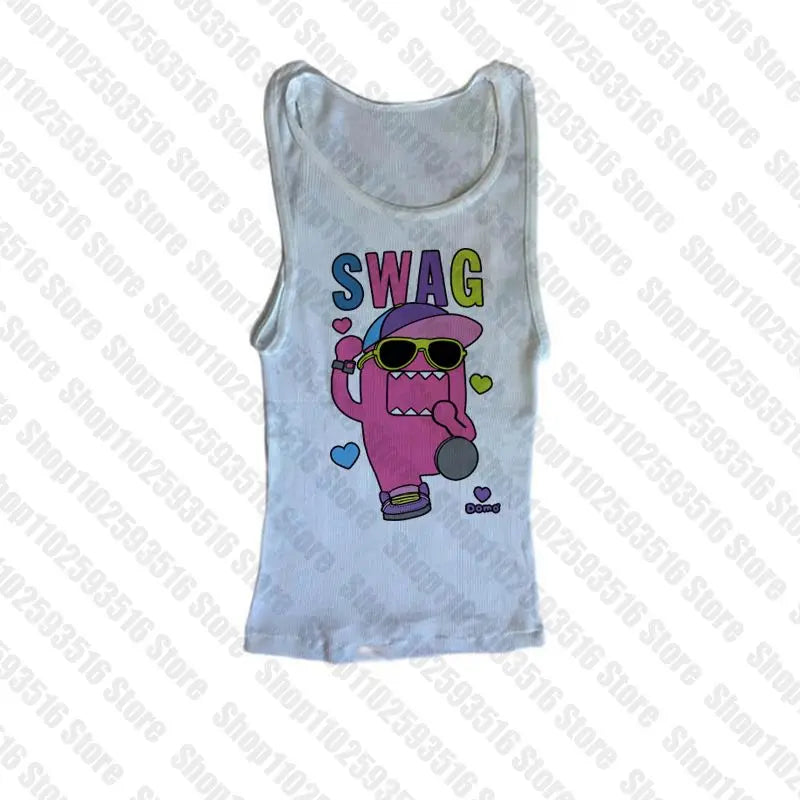 Goth Y2K Crop Tops: Punk Anime Print Grunge T-Shirts