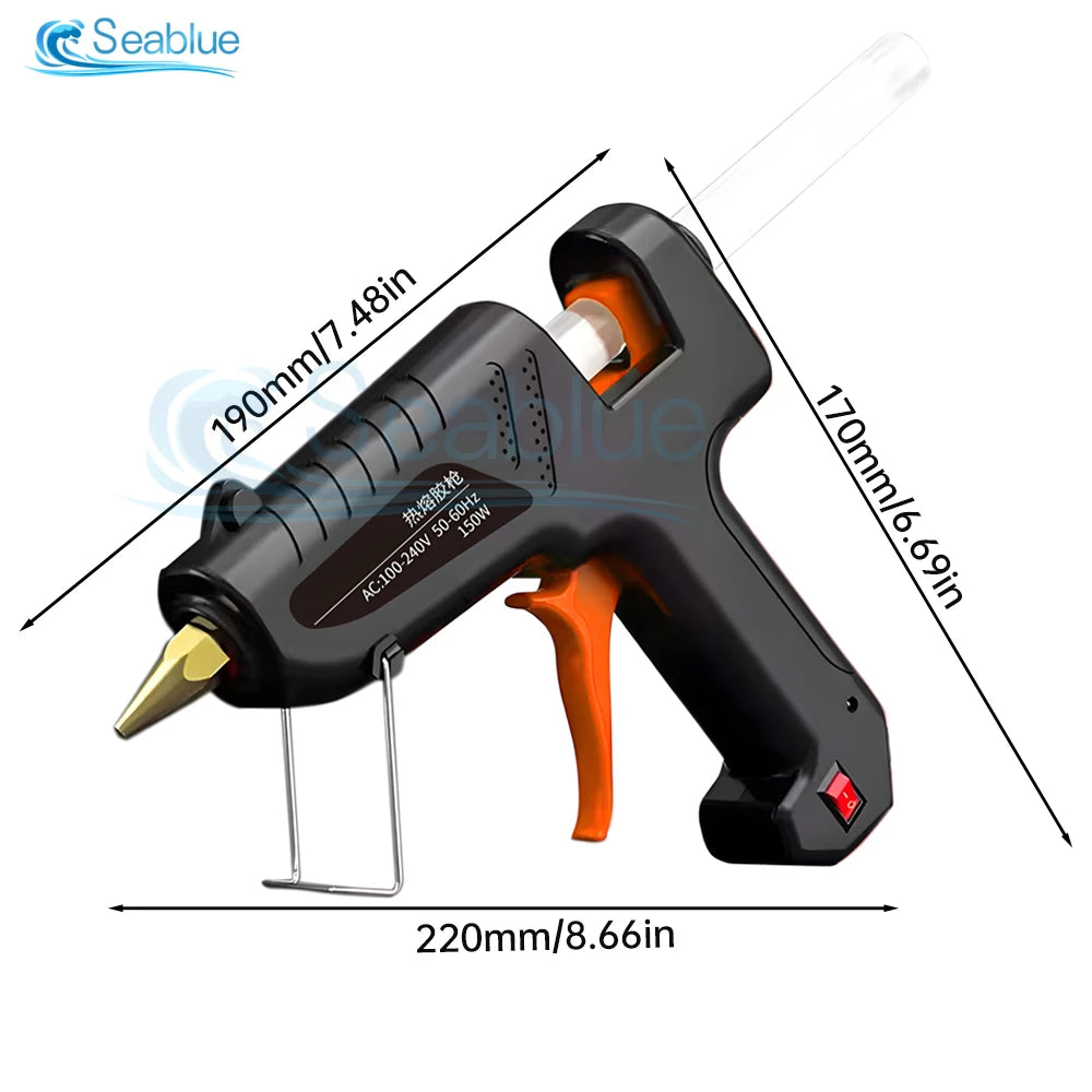 150W Hot Melt Glue Gun - DIY & Industrial Use, 11mm Sticks