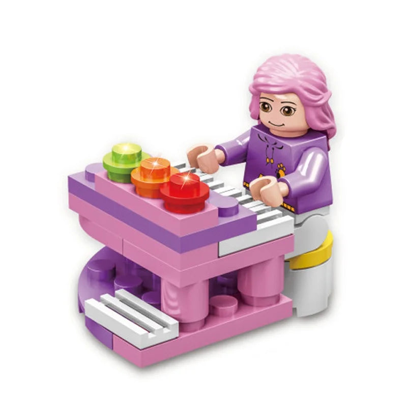 SLUBAN Girl Food Truck Building Blocks Toy Set