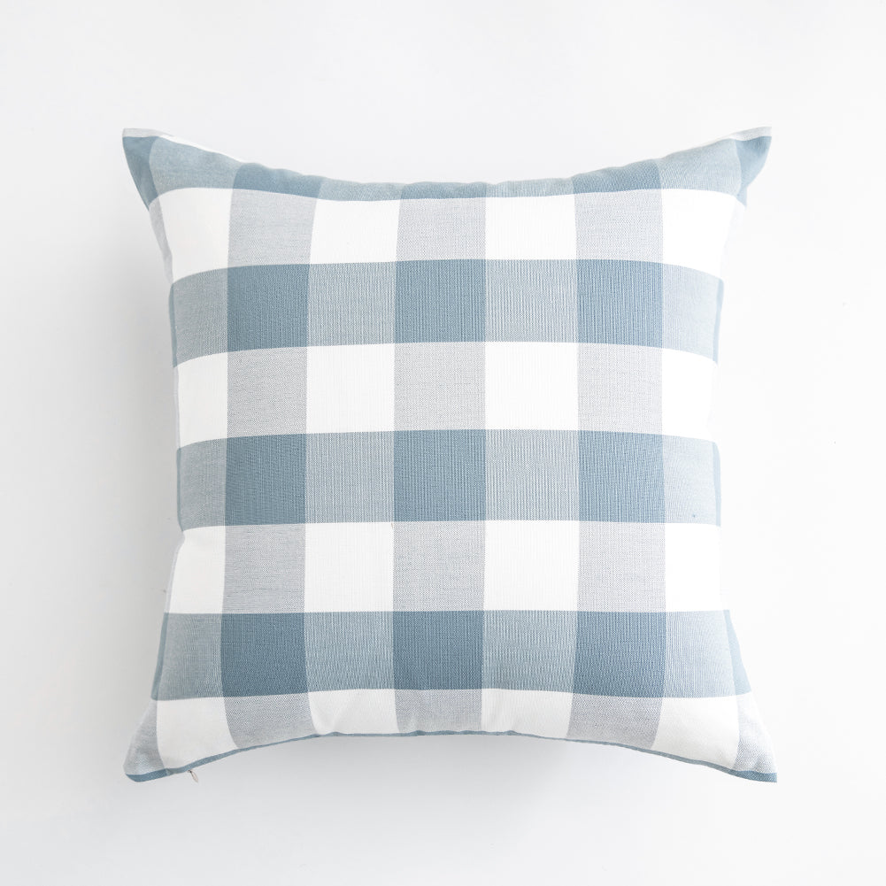 Light Blue Plaid Pillow Covers - Decorative Sofa Cushion 30x50cm