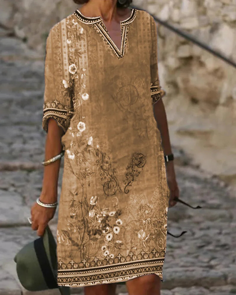 Ethnic Print V-Neck Dress - Sexy Spring Summer Style