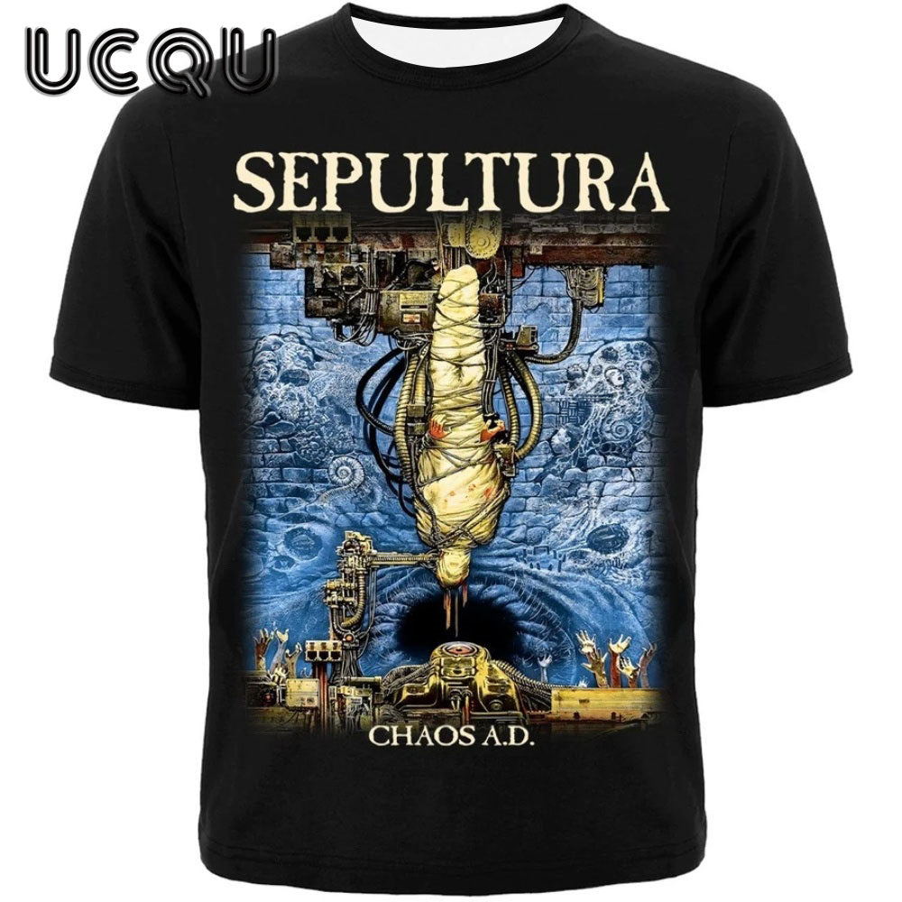 Chaos A.D. Sepultura T-Shirt - Retro Hip-Hop Rock Style