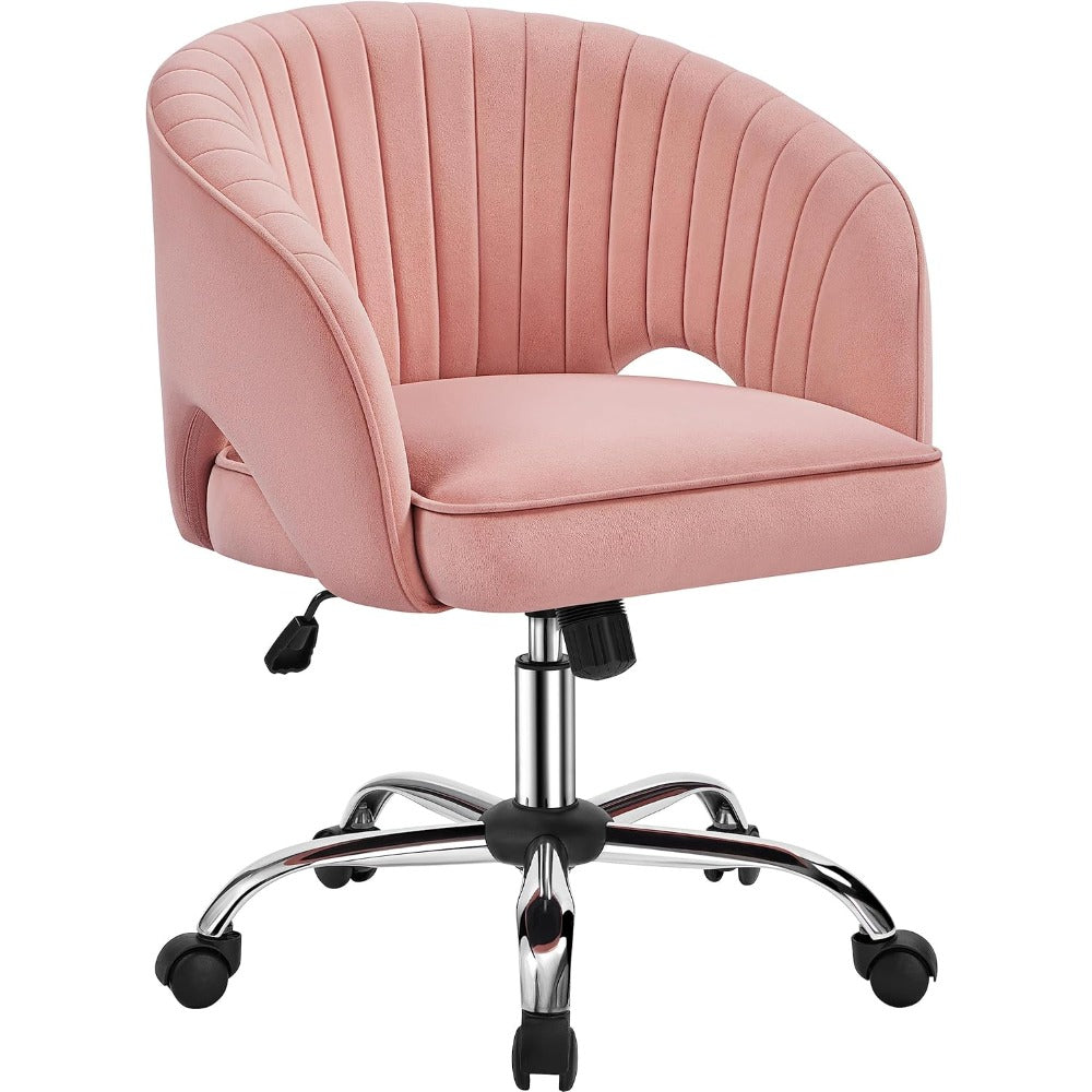 Pink Desk Chair - Cute Swivel Vanity Chair for Home Office