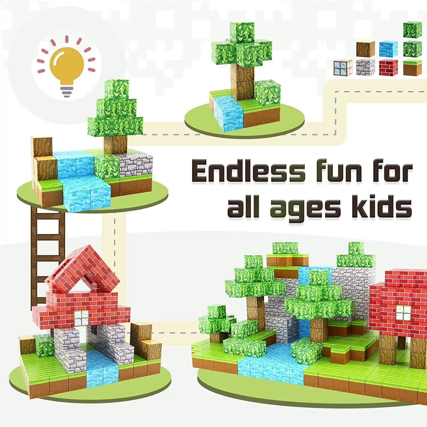 Magnetic Building Blocks STEM Montessori Set 10-200PCS