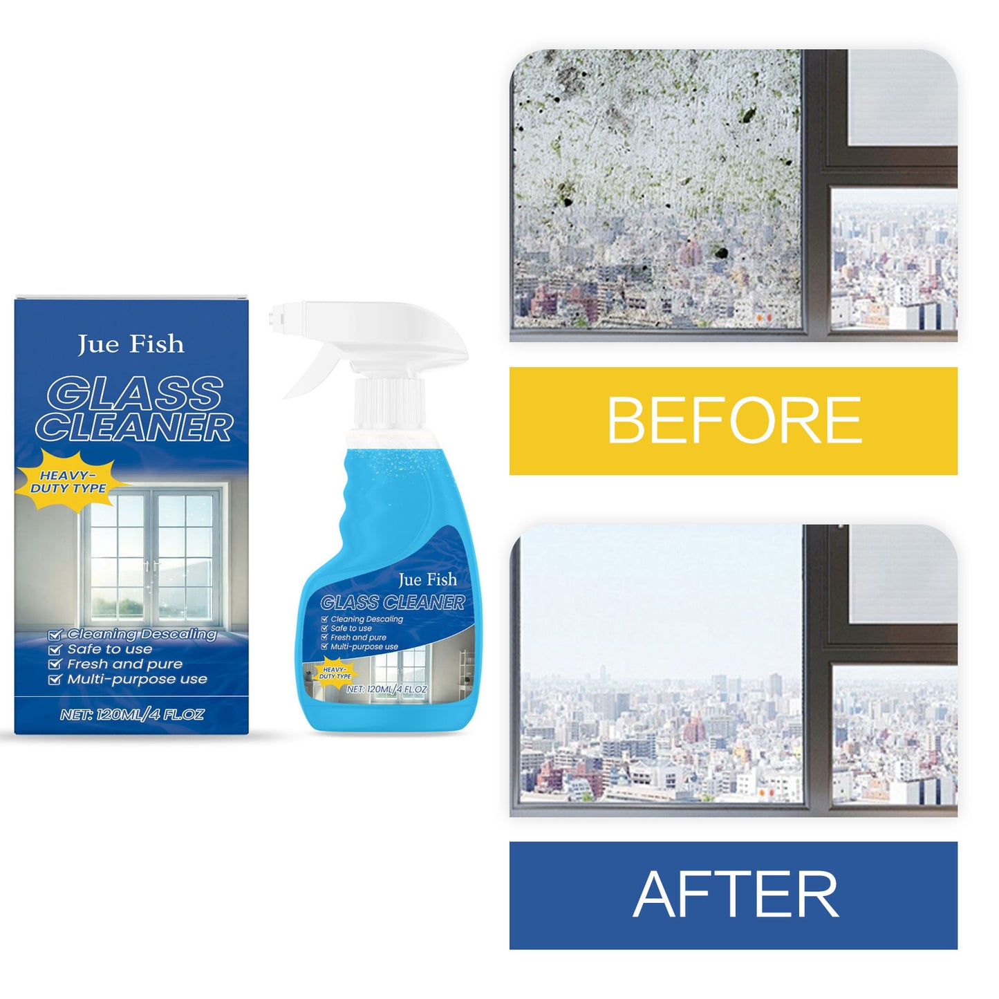 Window Descaling Spray - Brighten Shower Glass & Remove Limescale