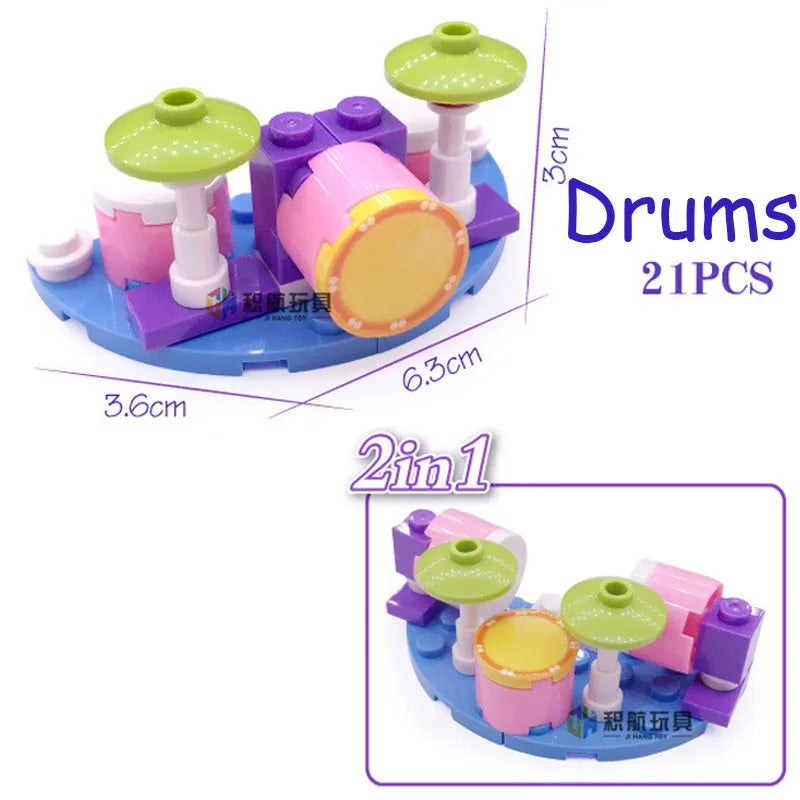 SLUBAN Girl Food Truck Building Blocks Toy Set