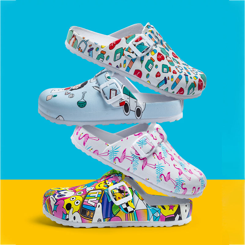 Cartoon Medical Clogs - Slip Resistant Doctor/Nurse Shoes