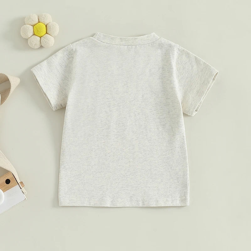 Baby Girl T-Shirt - Cute Letter Print Summer Top 6-18M