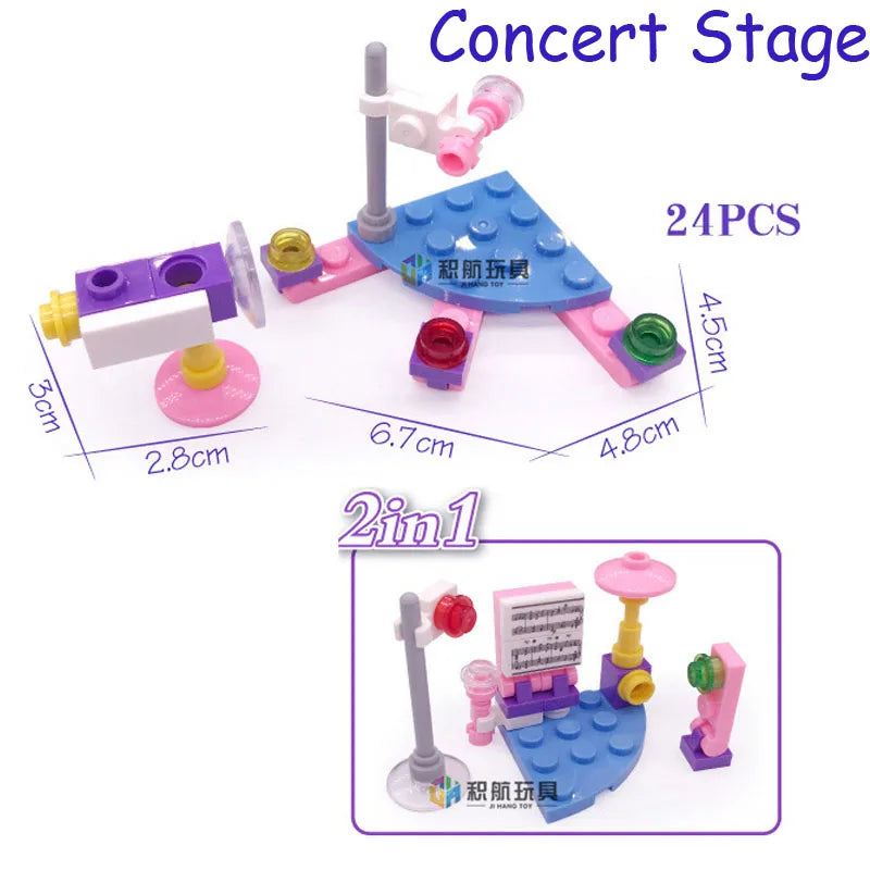 SLUBAN Girl Food Truck Building Blocks Toy Set