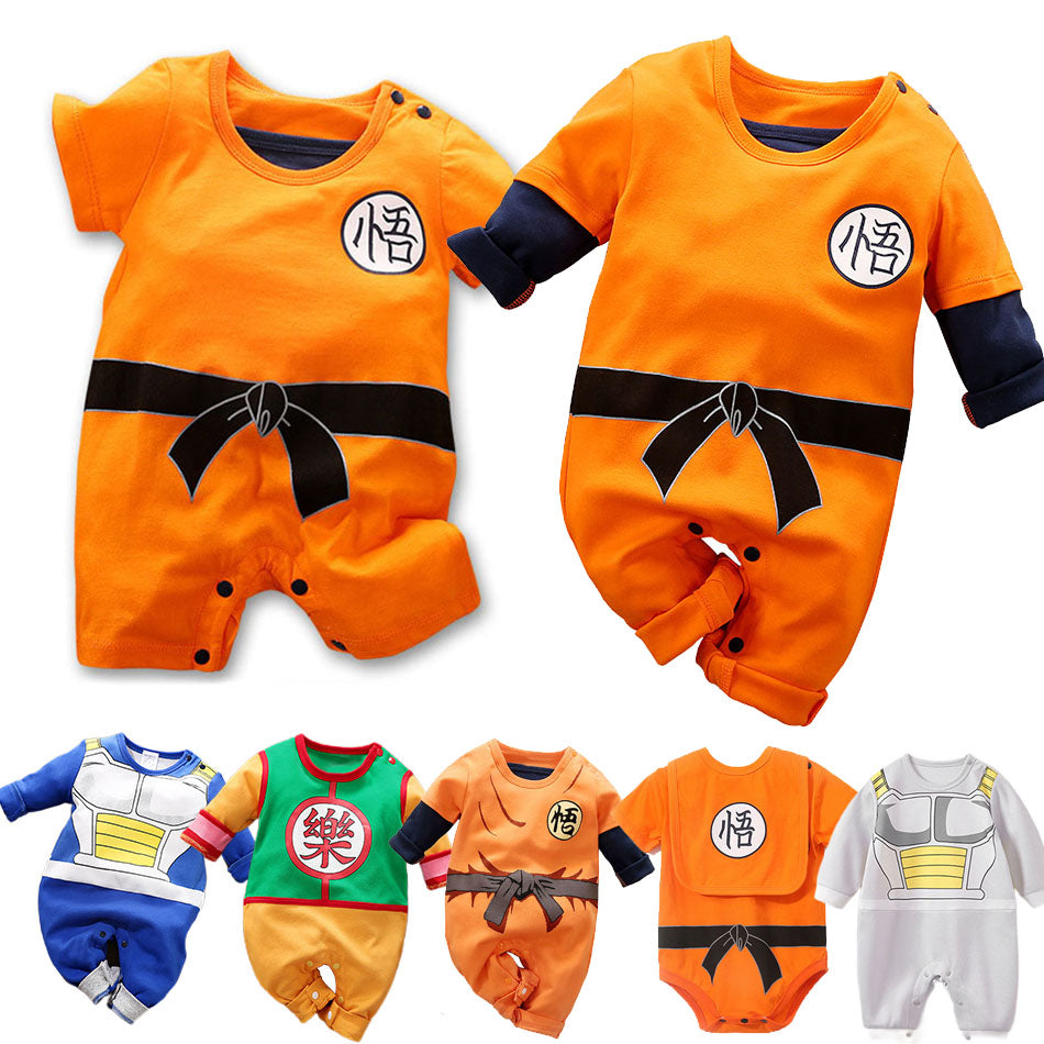 Baby Anime Rompers: Vegeta & Kuririn Cosplay Jumpsuit