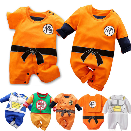Baby Anime Rompers: Vegeta & Kuririn Cosplay Jumpsuit