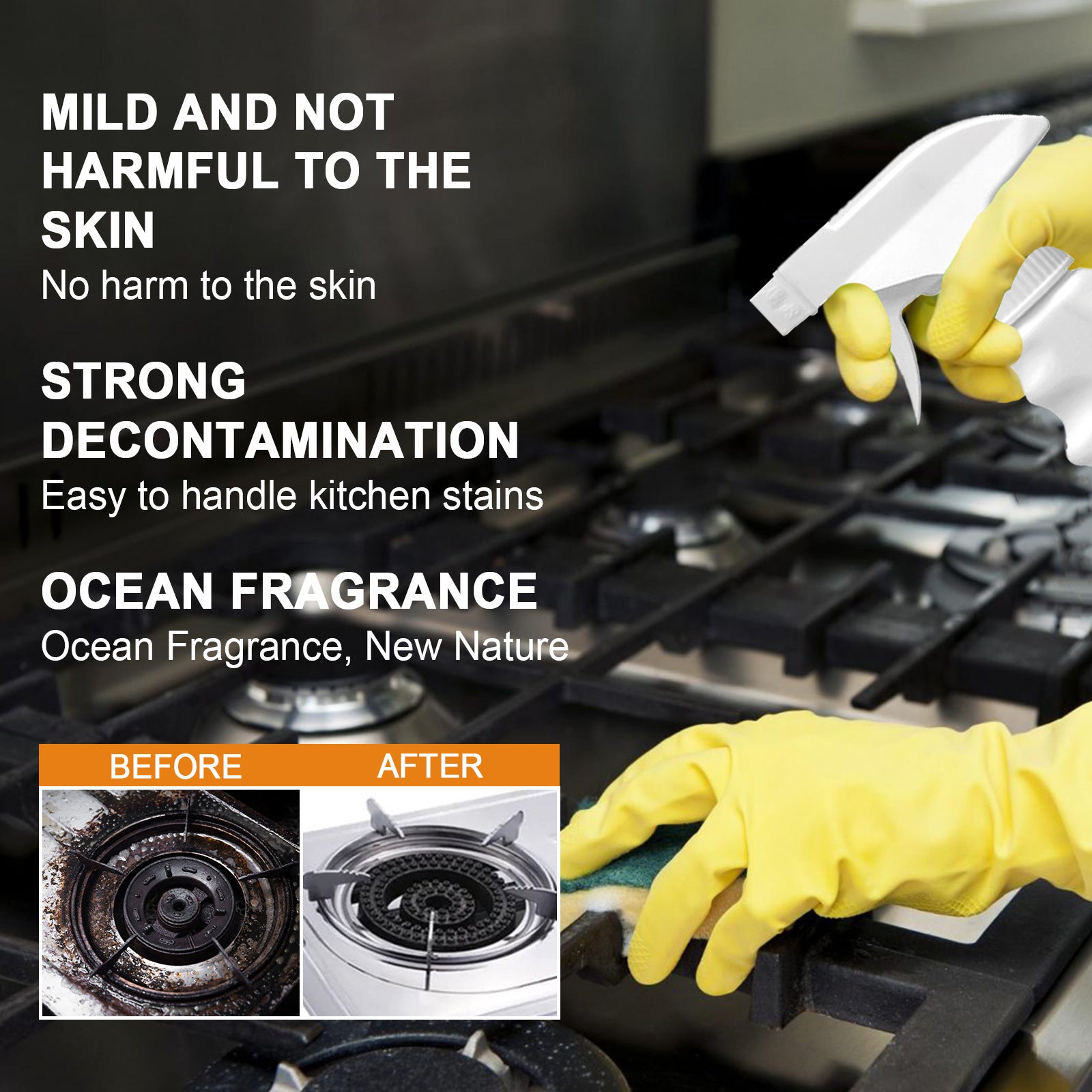 Heavy Oil Stain Remover Spray for Kitchens & Grills