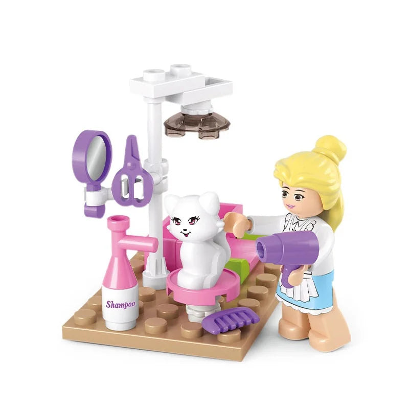 SLUBAN Girl Food Truck Building Blocks Toy Set