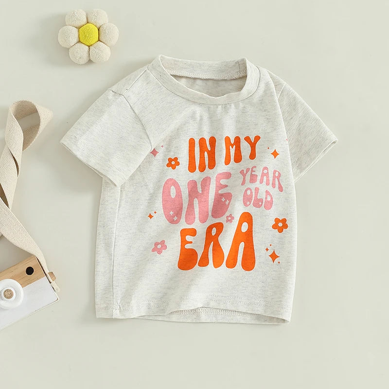Baby Girl T-Shirt - Cute Letter Print Summer Top 6-18M