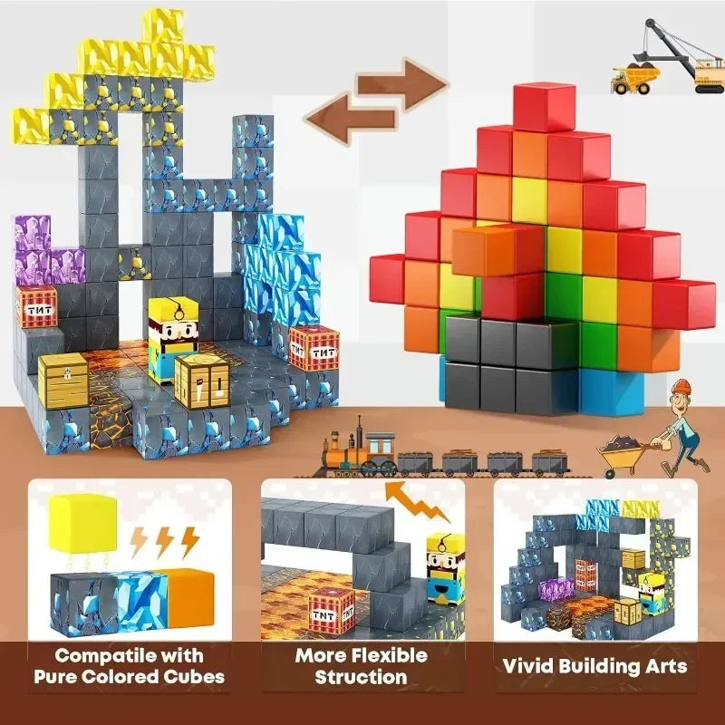Magnetic Building Blocks STEM Montessori Set 10-200PCS