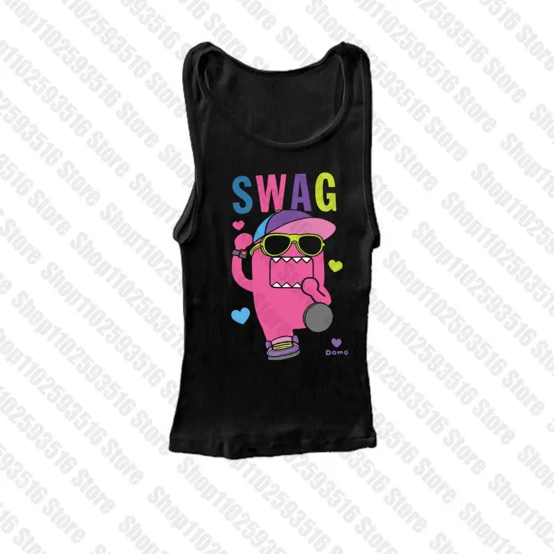 Goth Y2K Crop Tops: Punk Anime Print Grunge T-Shirts