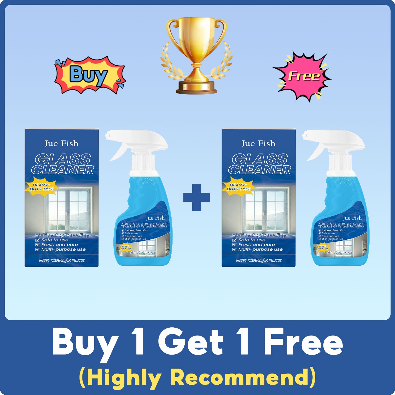 Window Descaling Spray - Brighten Shower Glass & Remove Limescale
