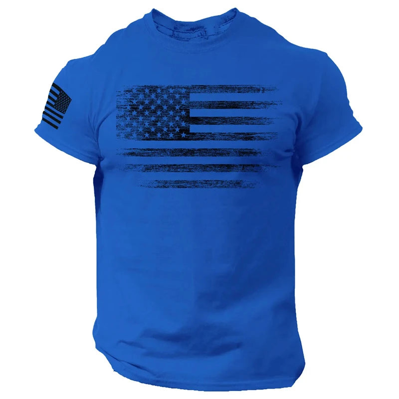 USA Flag 3D Print Gym T-Shirt - Men's Casual Sportswear