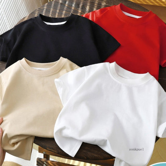 Kids' Cotton T-Shirt: White, Red, Black - Summer Essential
