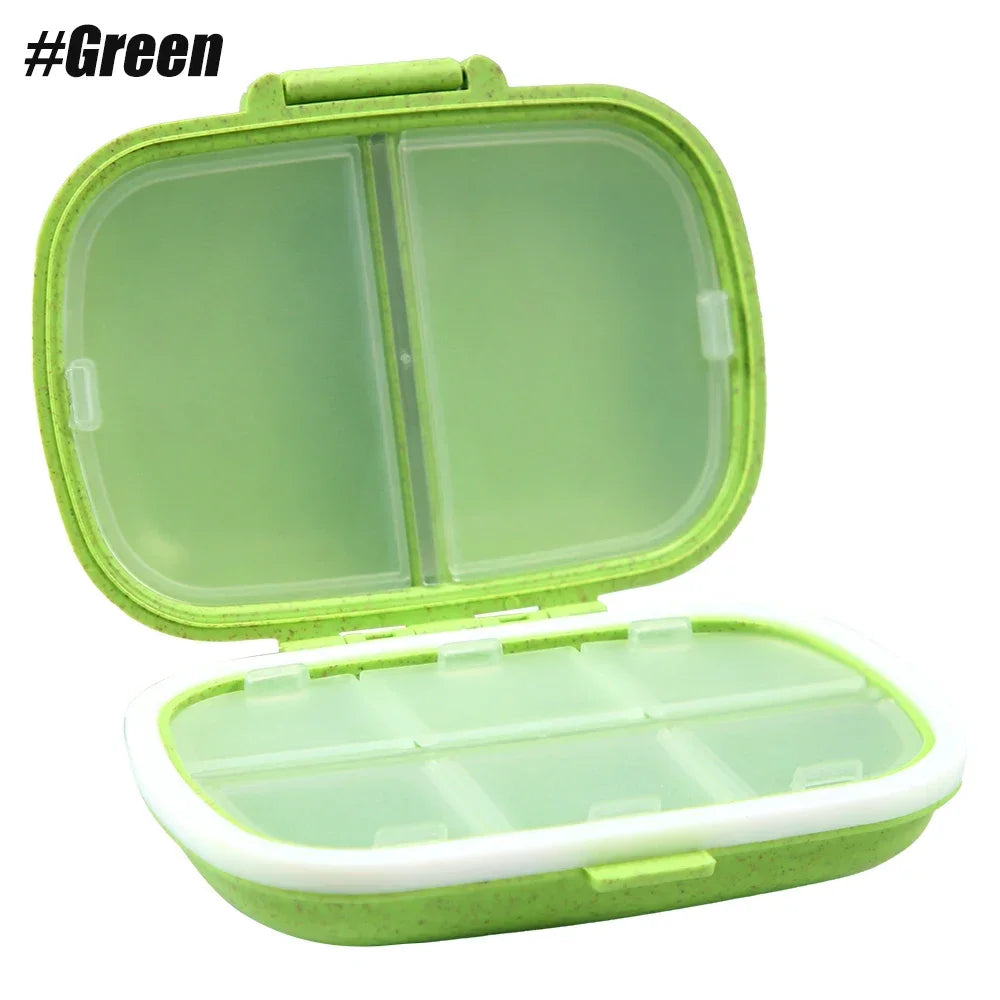 Travel Pill Organizer, 8 Compartments, Moisture-Proof Case