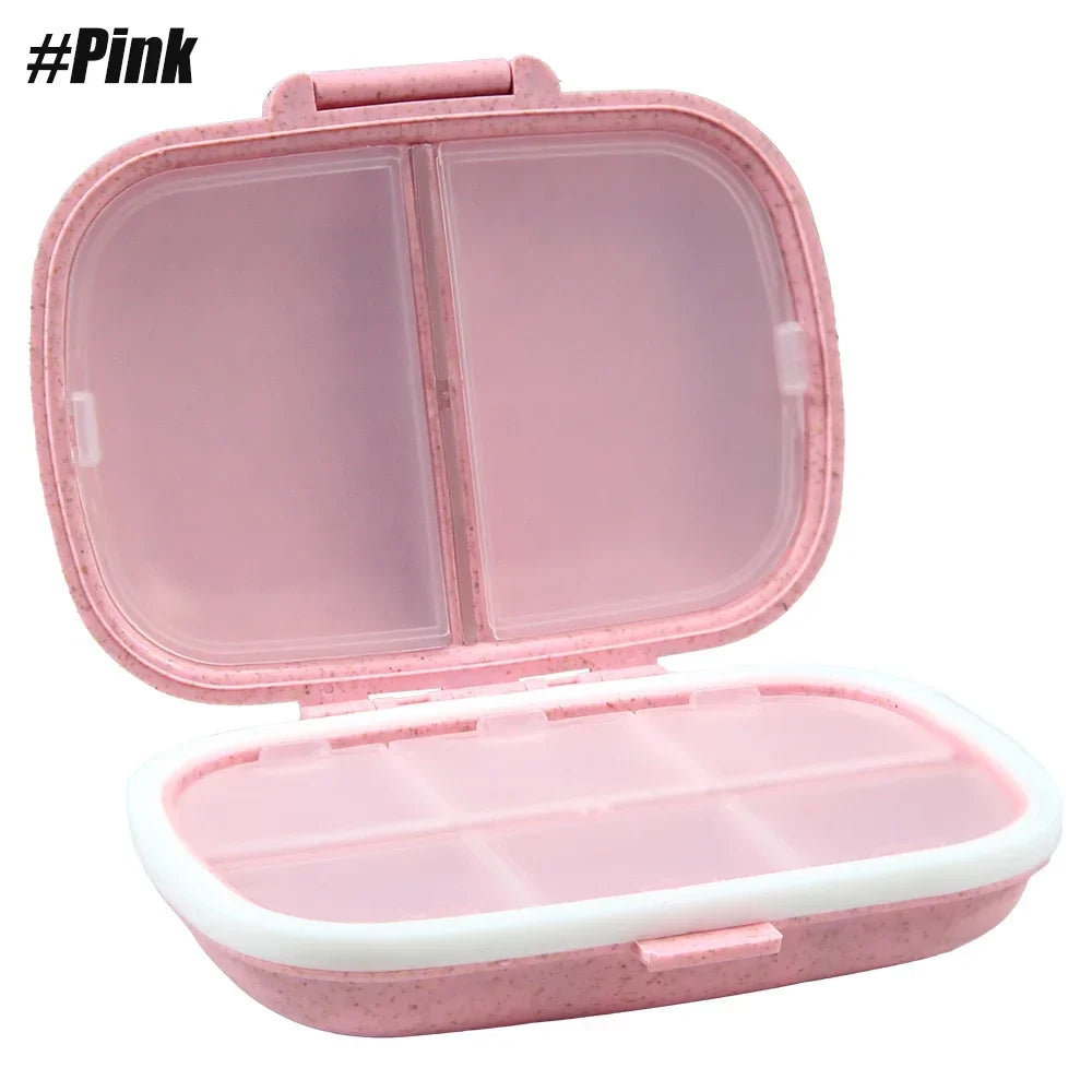 Travel Pill Organizer, 8 Compartments, Moisture-Proof Case