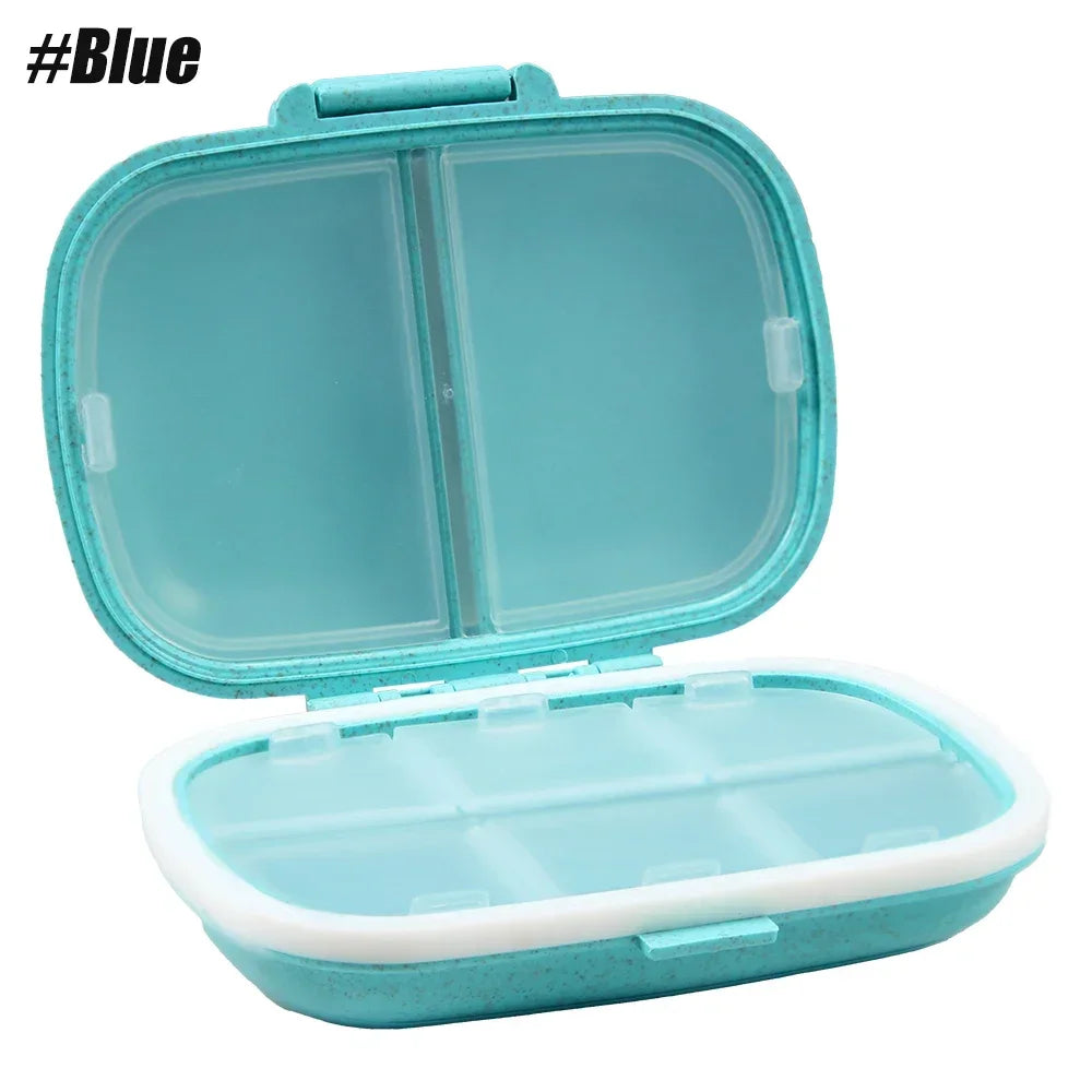 Travel Pill Organizer, 8 Compartments, Moisture-Proof Case
