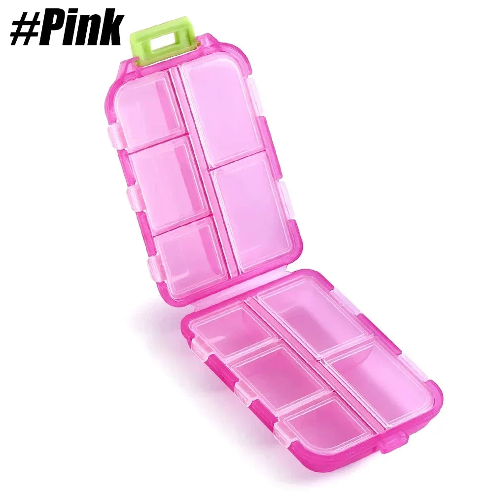 Travel Pill Organizer, 8 Compartments, Moisture-Proof Case