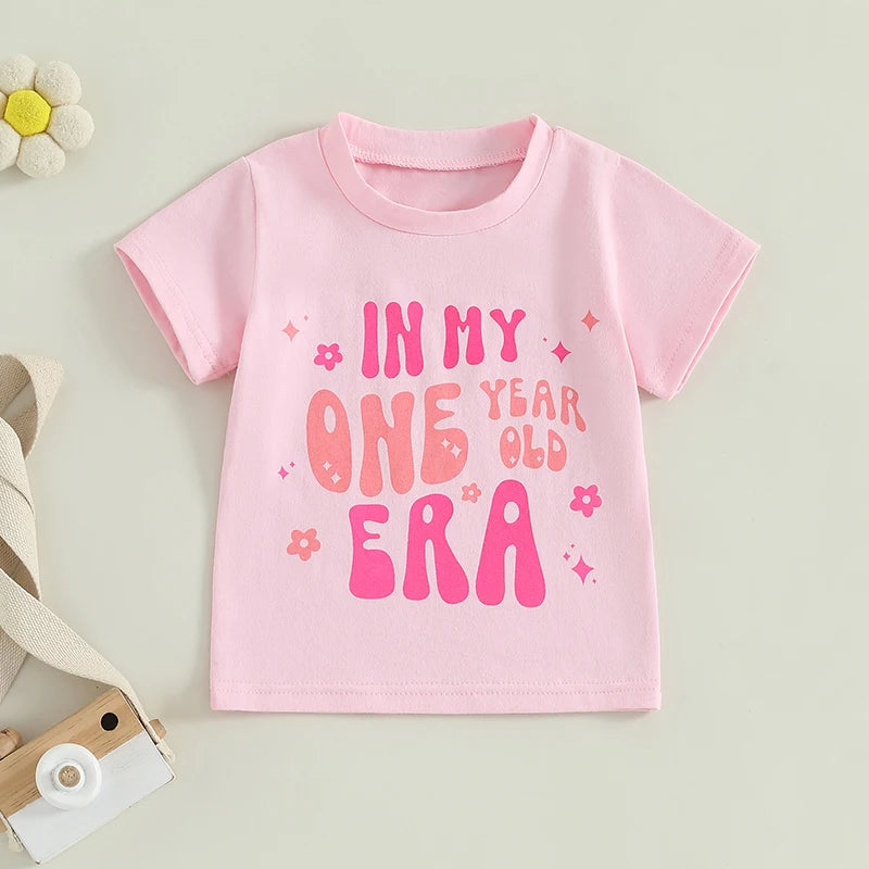 Baby Girl T-Shirt - Cute Letter Print Summer Top 6-18M