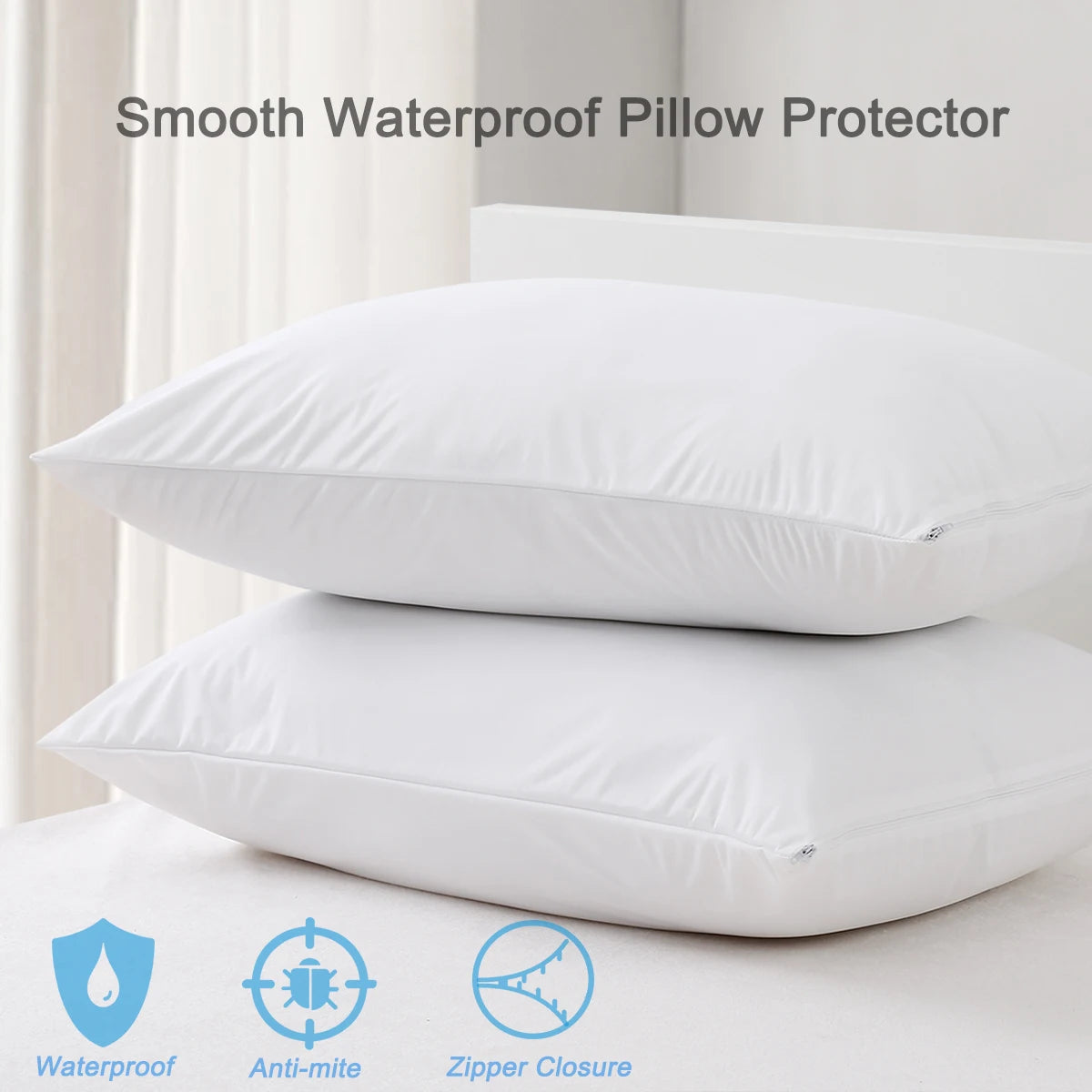 Waterproof Allergy Pillow Cover - Anti Mite & Bug Proof
