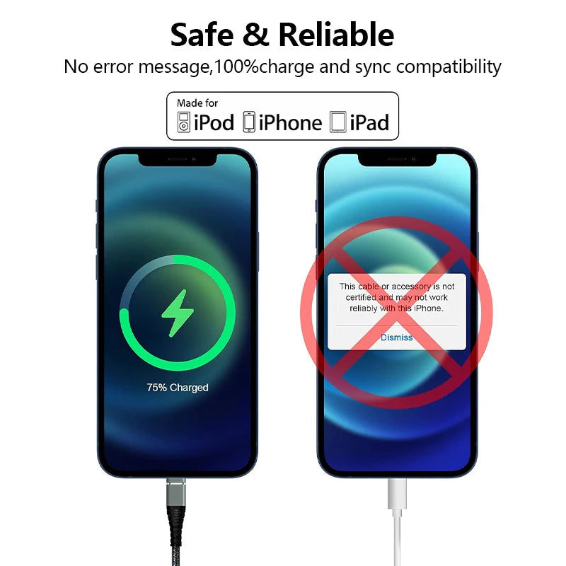 Lightning Cable USB Fast Charger for iPhone 14 13 12 11 Pro