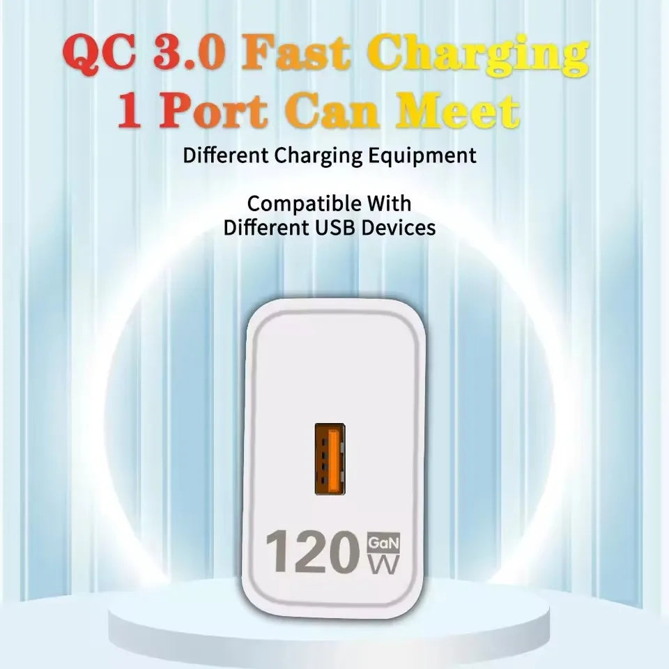 Xiaomi 120W GaN Fast Charger USB Quick Charge 3.0 Adapter